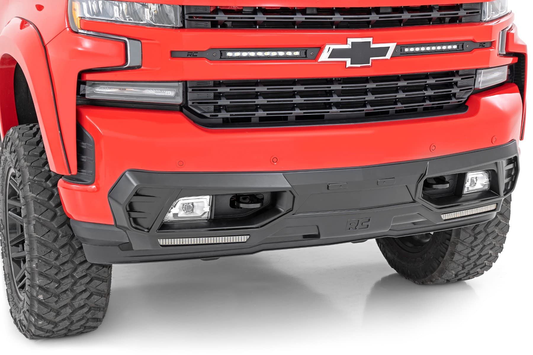LED Front Fascia Cover Rough Country for Chevy Silverado 1500 2WD/4WD (2019-2022) with Quad Row Light Strips