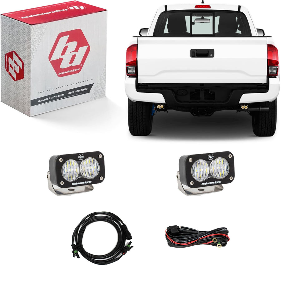Baja Designs S2 Sport Dual LED Reverse Light Kit for 2005-23 Toyota Tacoma, 2010-23 4Runner (Wide Cornering; Clear Lens)