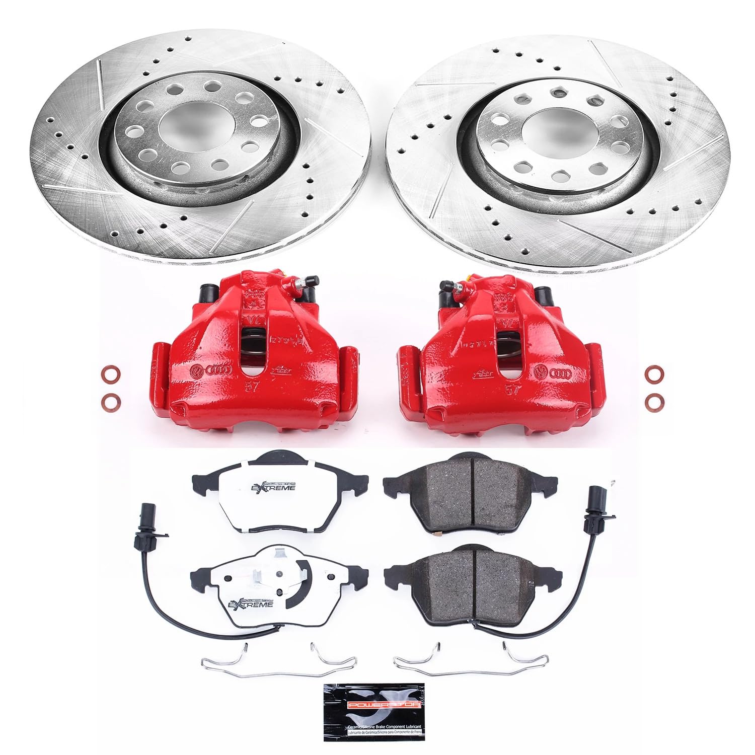 Power Stop Z26 KC636-26 Front Street Warrior Brake Kit Audi For Audi A6 1998-1999 [Model Specific]