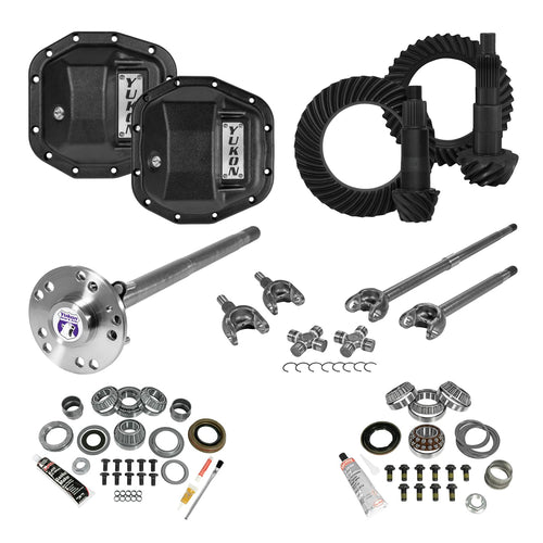 Yukon Re-Gear Stage 4 Kit w/Diff Covers for Dana 30/44, 4340 Chromoly Fr/Rr Axles, 4.88 Ratio, 24/28 Spline, Compatible with Jeep JL Non-Rubicon, YGK079STG4