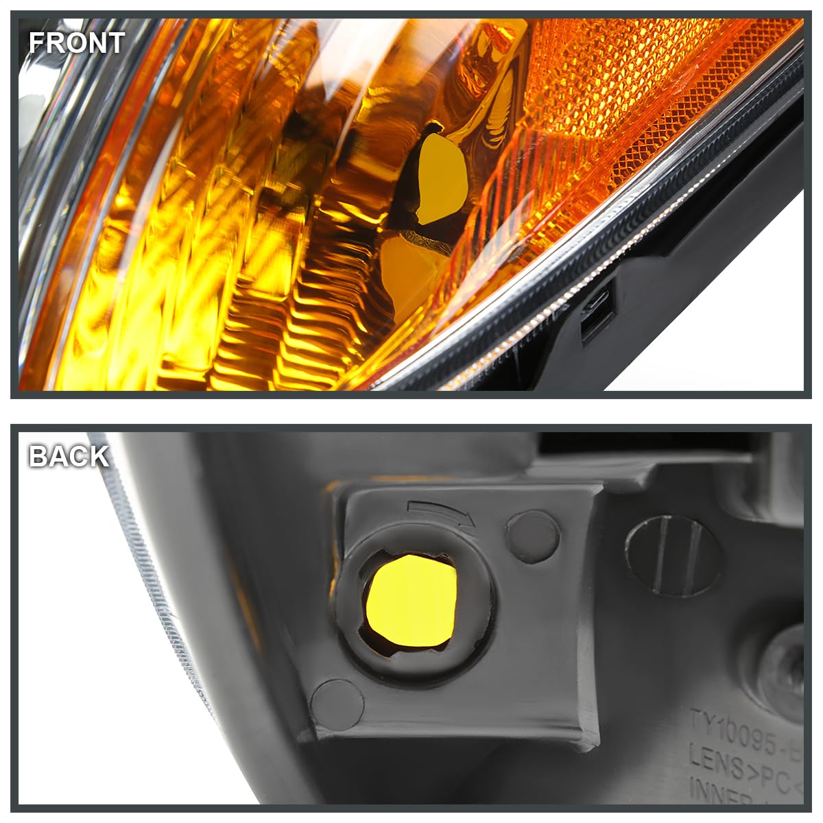 Chrome Headlights SPEC-D TUNING Compatible with 2001-2003 Toyota RAV4, Left + Right Pair Headlamps Assembly