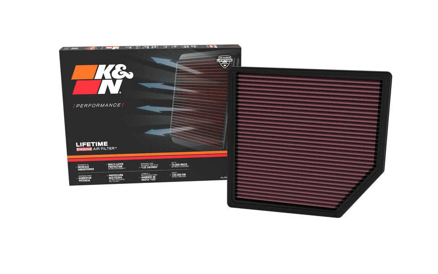 K&N Original High-Flow Lifetime Engine Air Filter: Increase Power: Premium, Washable: Compatible with 2023-2025 Chevrolet/GMC: Colorado, Canyon, 33-5143