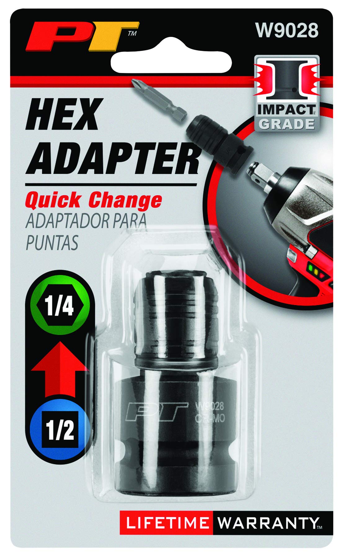 Hex Impact Adapter Performance Tool W9028 1/2 X 1/4 IN, Converts Impact Wrench to Power Screwdriver for Tight Spaces and Precision Work