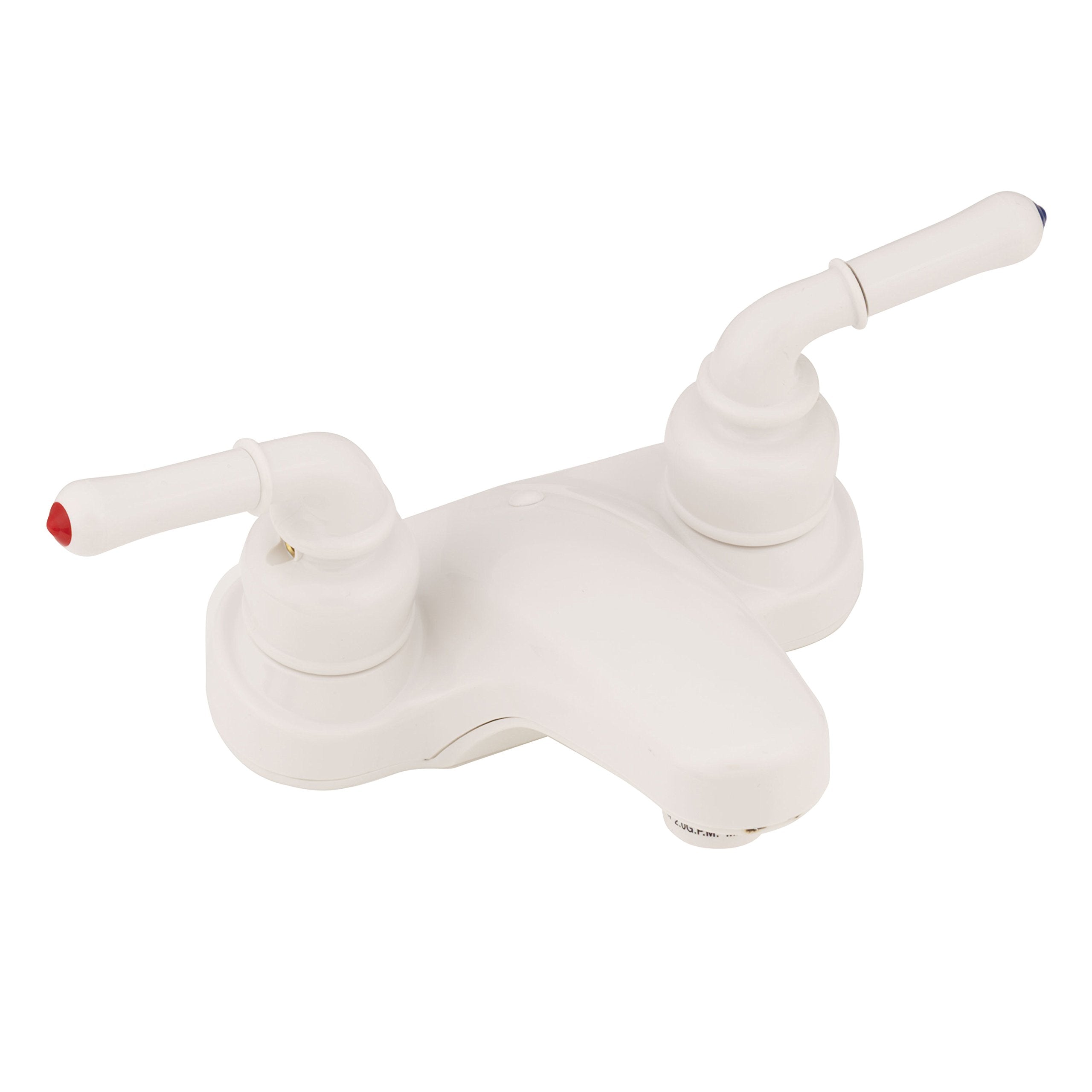U-YWI77W-E Empire Faucets 4" Non-Metallic Lavatory Faucet with Teapot Handles - White
