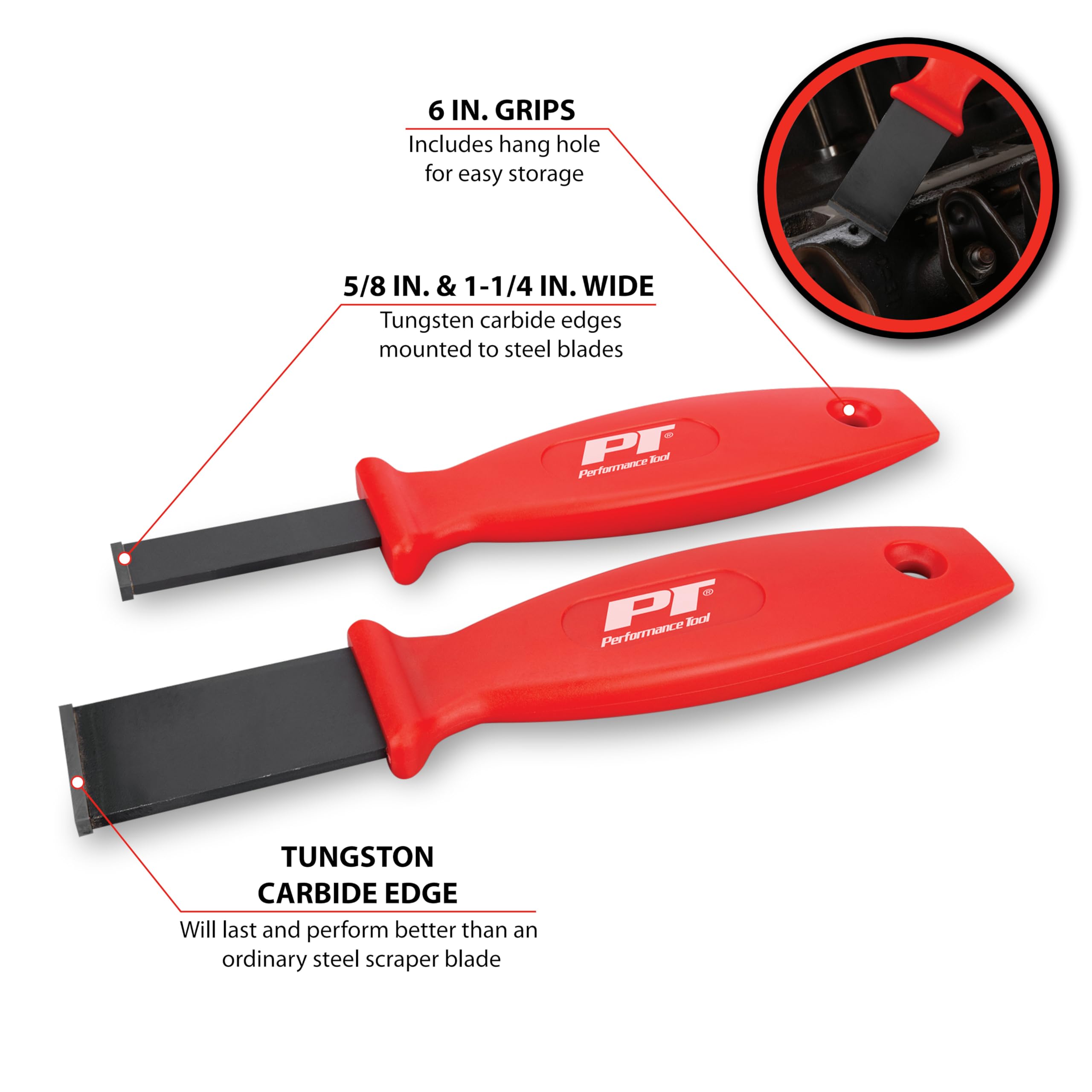 Carbide Performance Tool W944 Gasket Scraper Set (2 Pieces) - Efficient Residual Gasket Removal for Precision Work