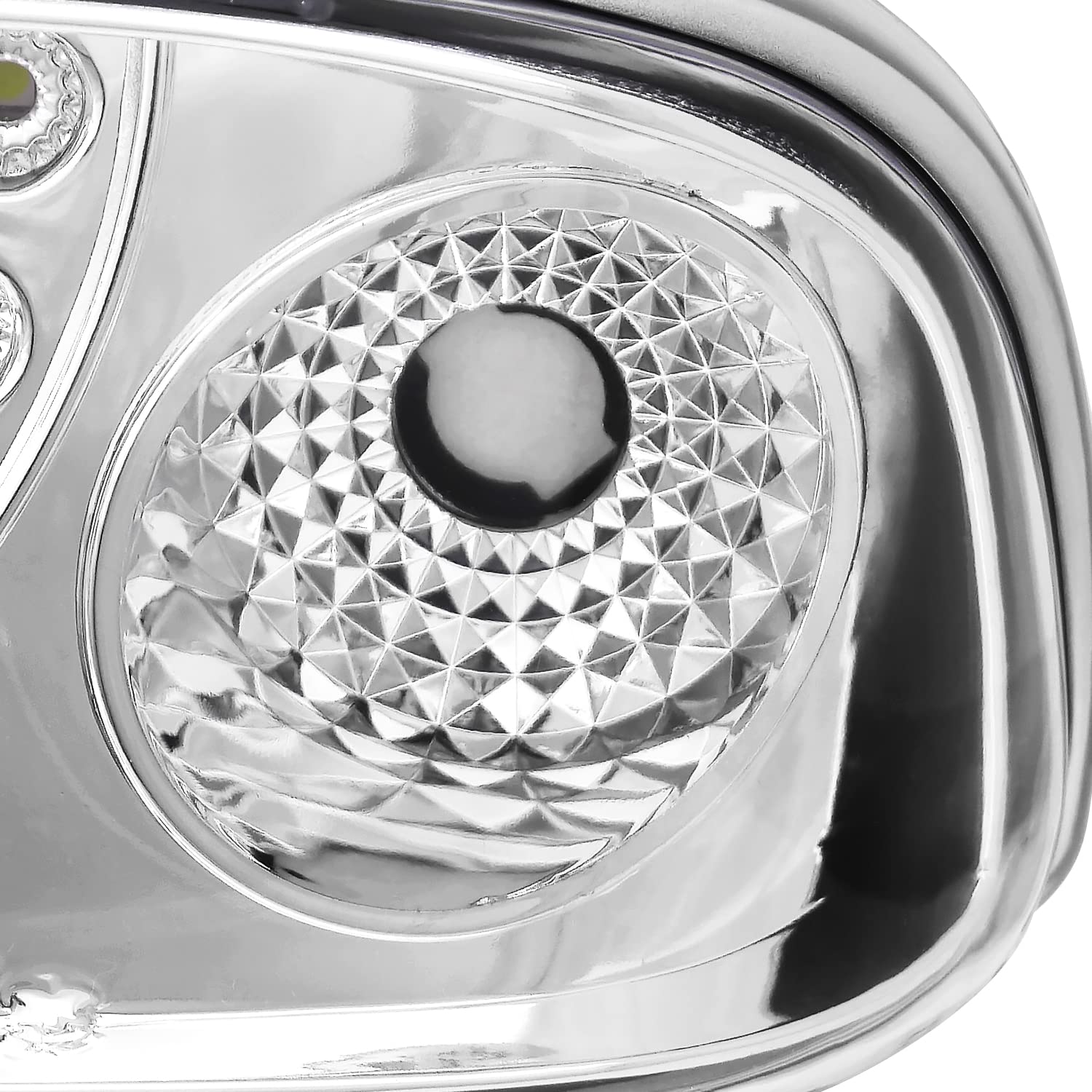 Chrome Halo SMD LED Projector Headlights + Chrome Bumper Lights SPEC-D TUNING Compatible with 1998-2004 Chevy S10, Left + Right Pair Headlamps Assembly