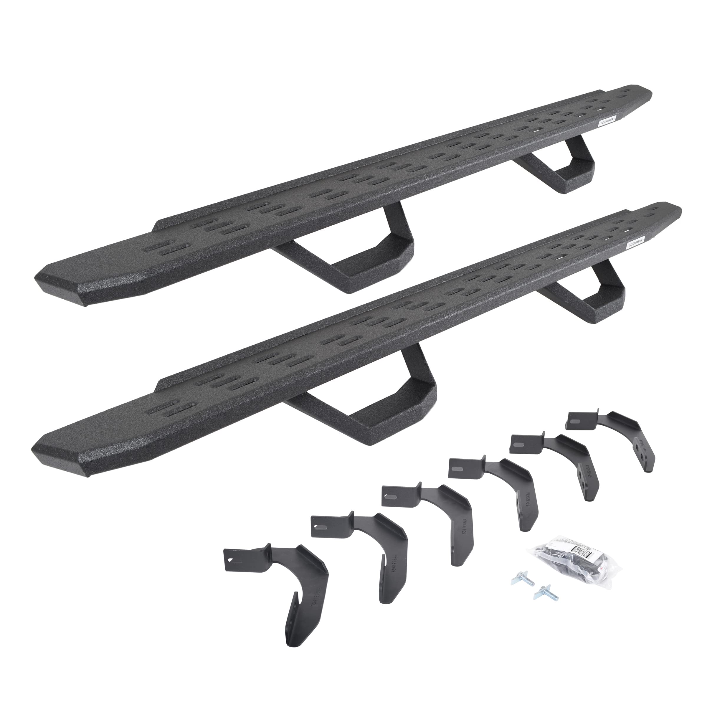 Go Rhino Running Boards RB30, Brackets, & 2 Pair of Drop Steps | Galvanized Steel, Protective Bedliner Coating | 6961268020T | Fits 2004-2014 Ford F-150 Super Cab Pickup