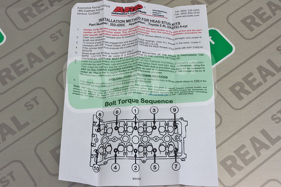 Cylinder Head ARP 203-4303 Stud Kit