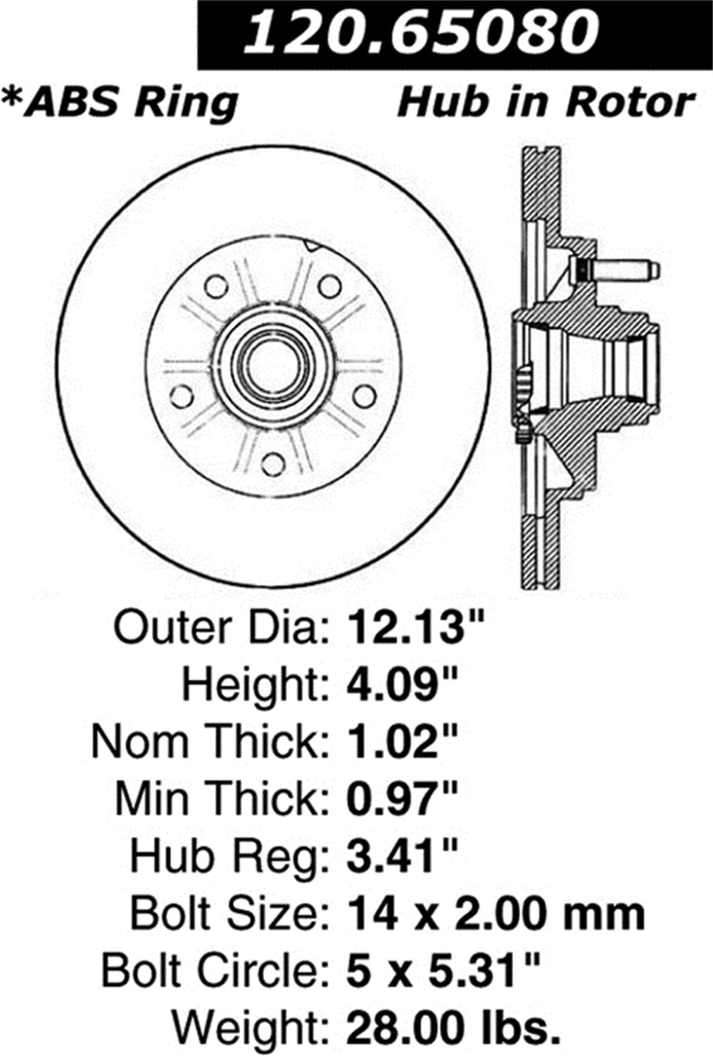 Sport Drilled/Slotted Brake Rotor StopTech 127.65080R (Front Right), 1 Pack