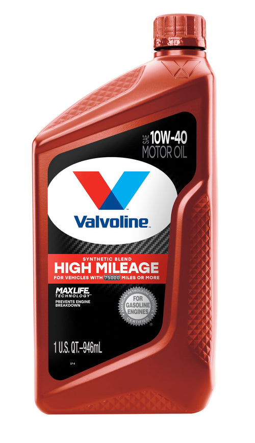 Valvoline with MaxLife Technology High Mileage 10W-40 Synthetic Blend Motor Oil 1 Quart