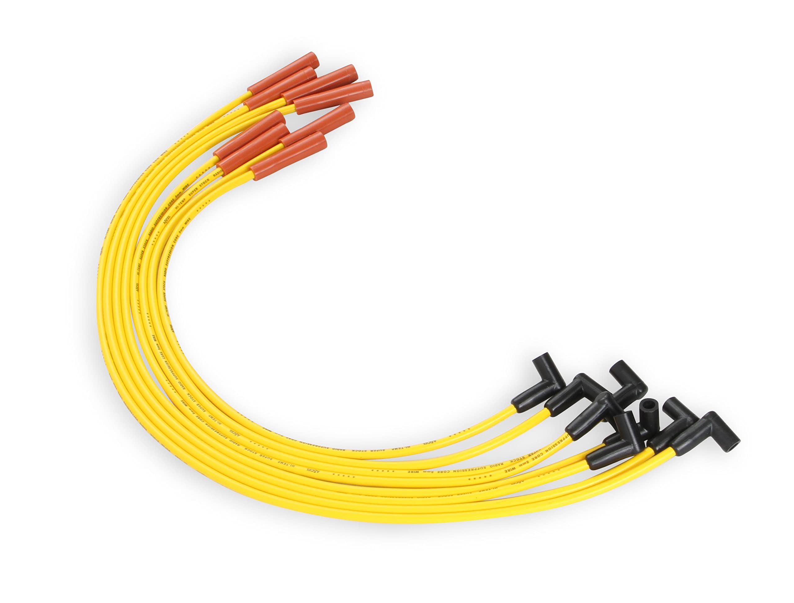 Spark Plug Wire Set ACCEL 4053 - Super Stock Graphite Core 8mm - Yellow