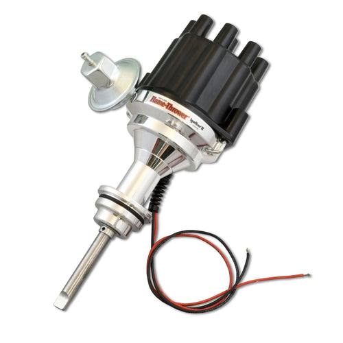 Flame-Thrower Vacuum Advance PerTronix D144700 Billet Distributor with Ignitor II Electronics and Black Female Style Cap for Chrysler 392 Hemi Engines
