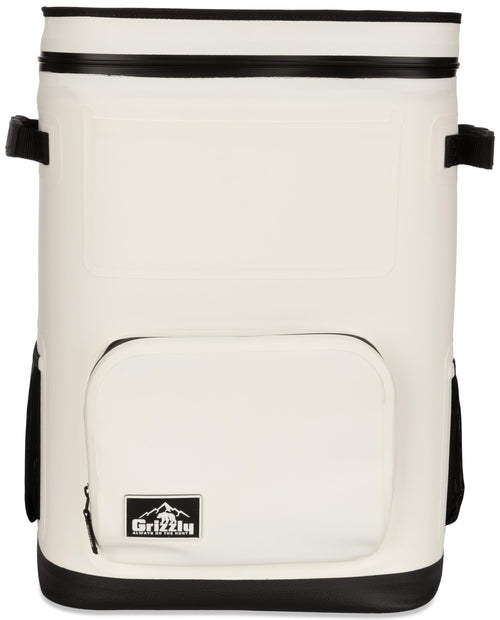 24 Grizzly Drifter Backpack Cooler, Insulated for Beach Boat Camping Fishing Hunting, 24-Quart Capacity, Whiteout