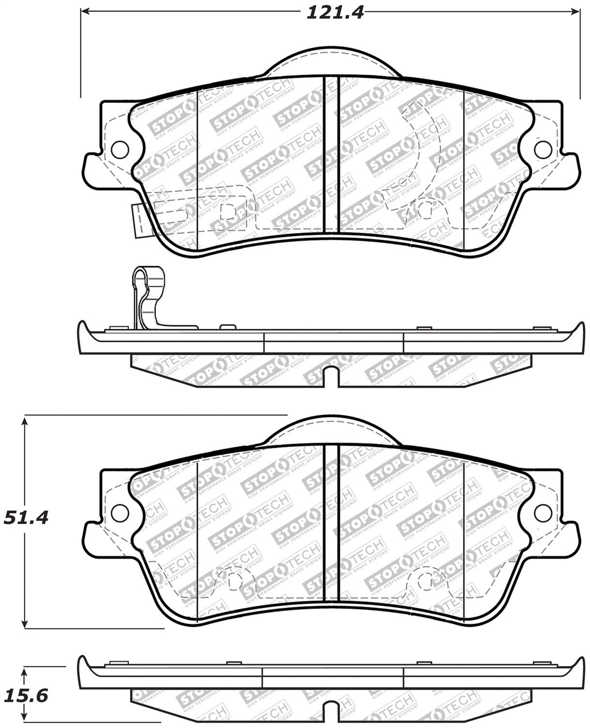Brake Pads StopTech 305.13520 with Hardware Street Select