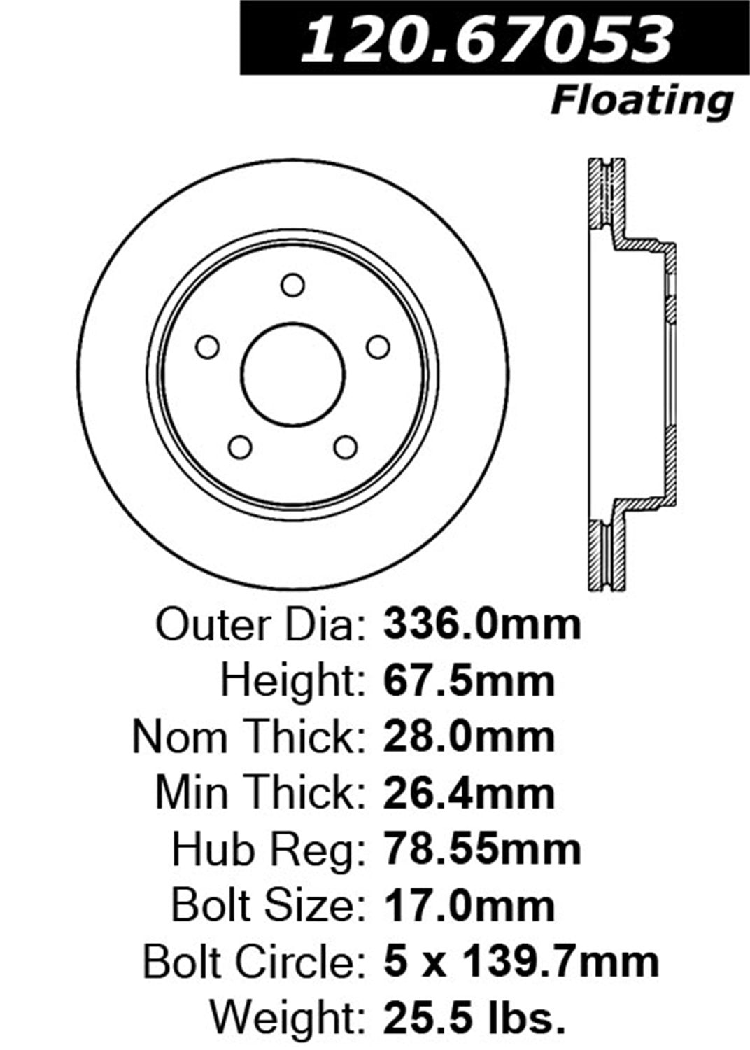 Sport Drilled/Slotted Brake Rotor StopTech 127.67053R (Front Right), 1 Pack