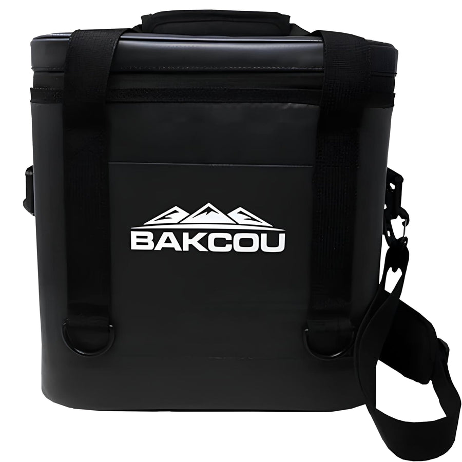 Soft-Sided Bakcou Insulated Cooler Bag - Lightweight, Leakproof, and Durable. 12-Can Capacity, Ideal for Drinks, Snacks, or Picnics. Keep Your Drinks Cold Measures - 12 1/2" Tall x 12 1/2" Wide.