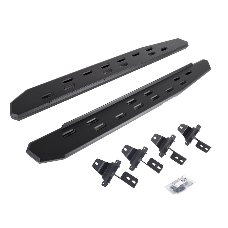 Go Rhino RB30 Running Boards & Slim Brackets | Galvanized Steel, Textured Black | 69692748SPC | Fits 2018-2024 Jeep Wrangler JL, 2-Door