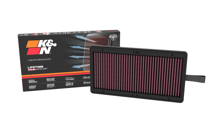 K&N Engine Air Filter: Premium, High Performance, Washable, Replacement Filter, Compatible with 2021-2023 Genesis GV80, 33-5112