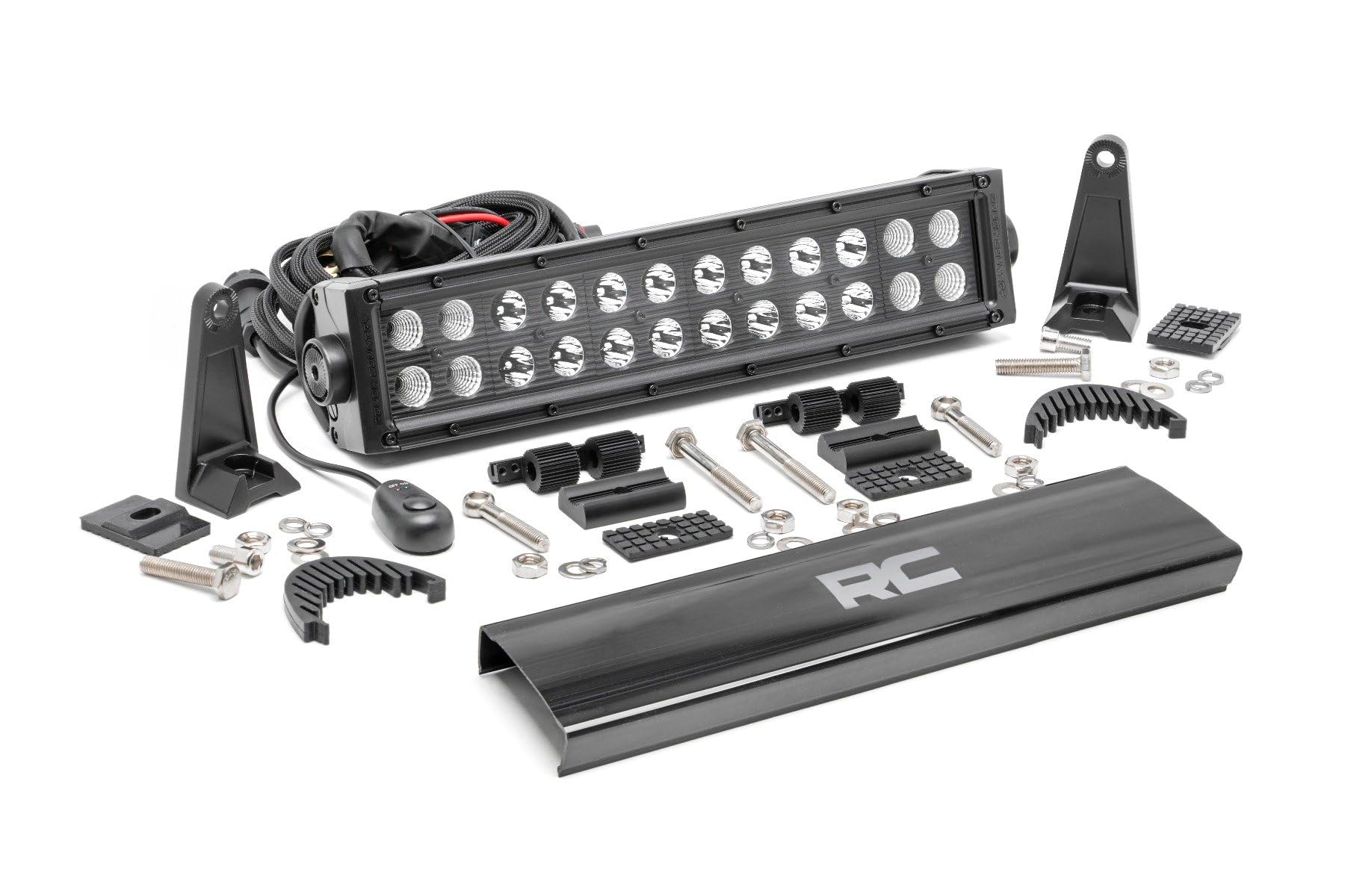 12" Rough Country Dual Row LED Light Bar - 72W, 5,760 Lumens, Combo Spot Flood Beam, Waterproof Off-Road Lighting for UTV, ATV, Jeeps, Truck