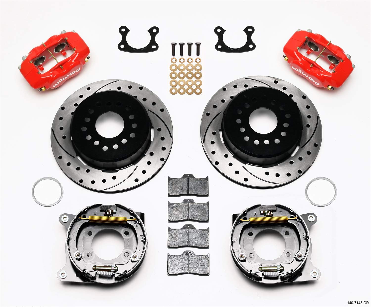 P/S FDLI Park Brake Kit, Drilled, Red