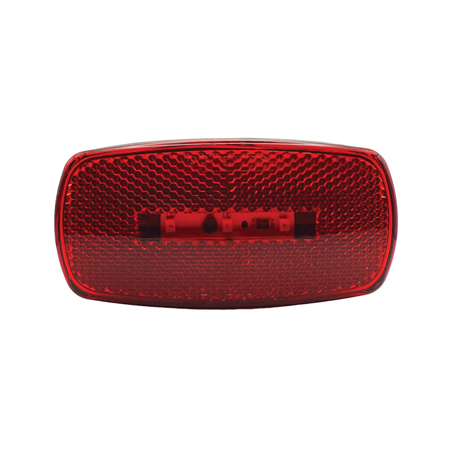 Red Oblong RV Designer L914 Reflex LED Marker Light With Black Base, DOT-Compliant