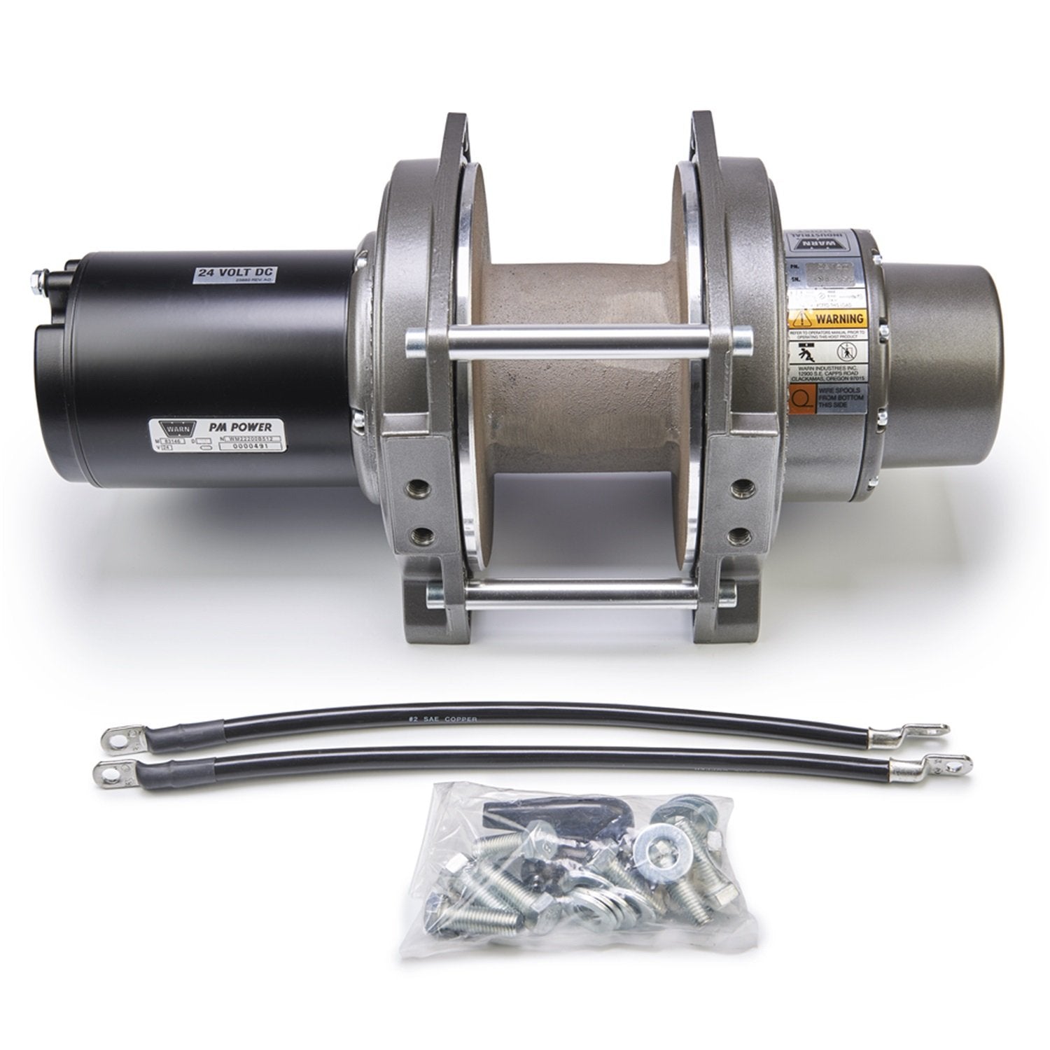 DC2000 LF Industrial WARN 85160 Hoist 2000 lbs./907 kg 24V DC Permanent Magnet 4.8HP Motor Clockwise