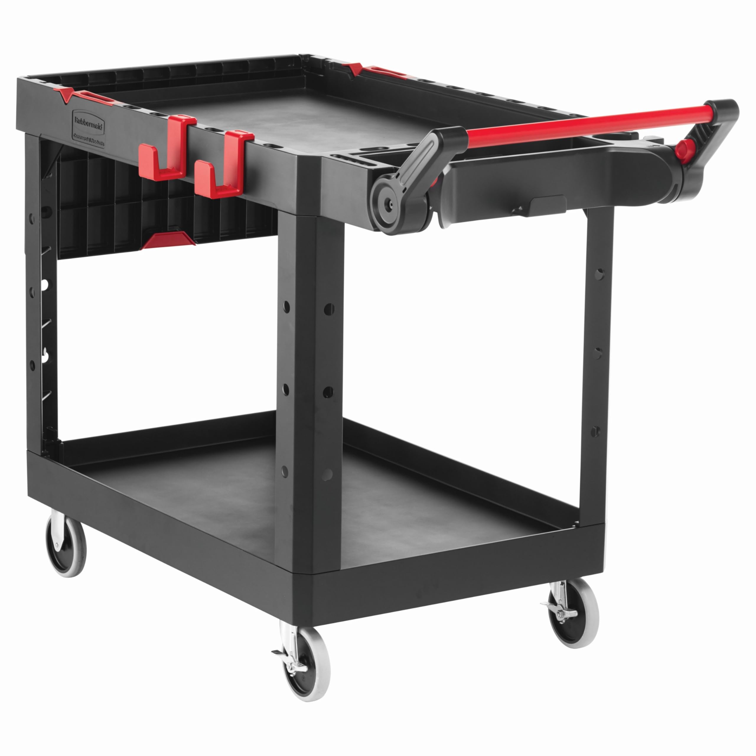 Rubbermaid Commercial Products Adaptable Heavy Duty Utility/Service Cart, Medium, 500 lb. Capacity, Black, for Warehouse/Garage/Cleaning/Maintenance