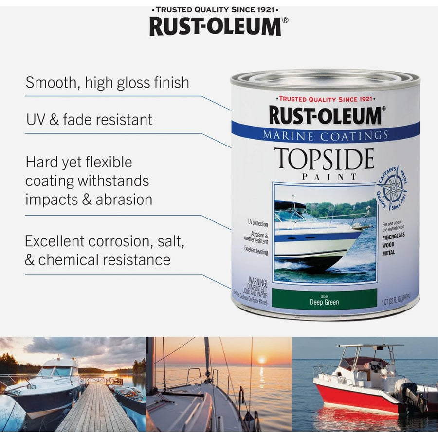 Rust-Oleum Outdoor Marine Coatings Gloss Battleship Gray Topside Paint 1 qt.