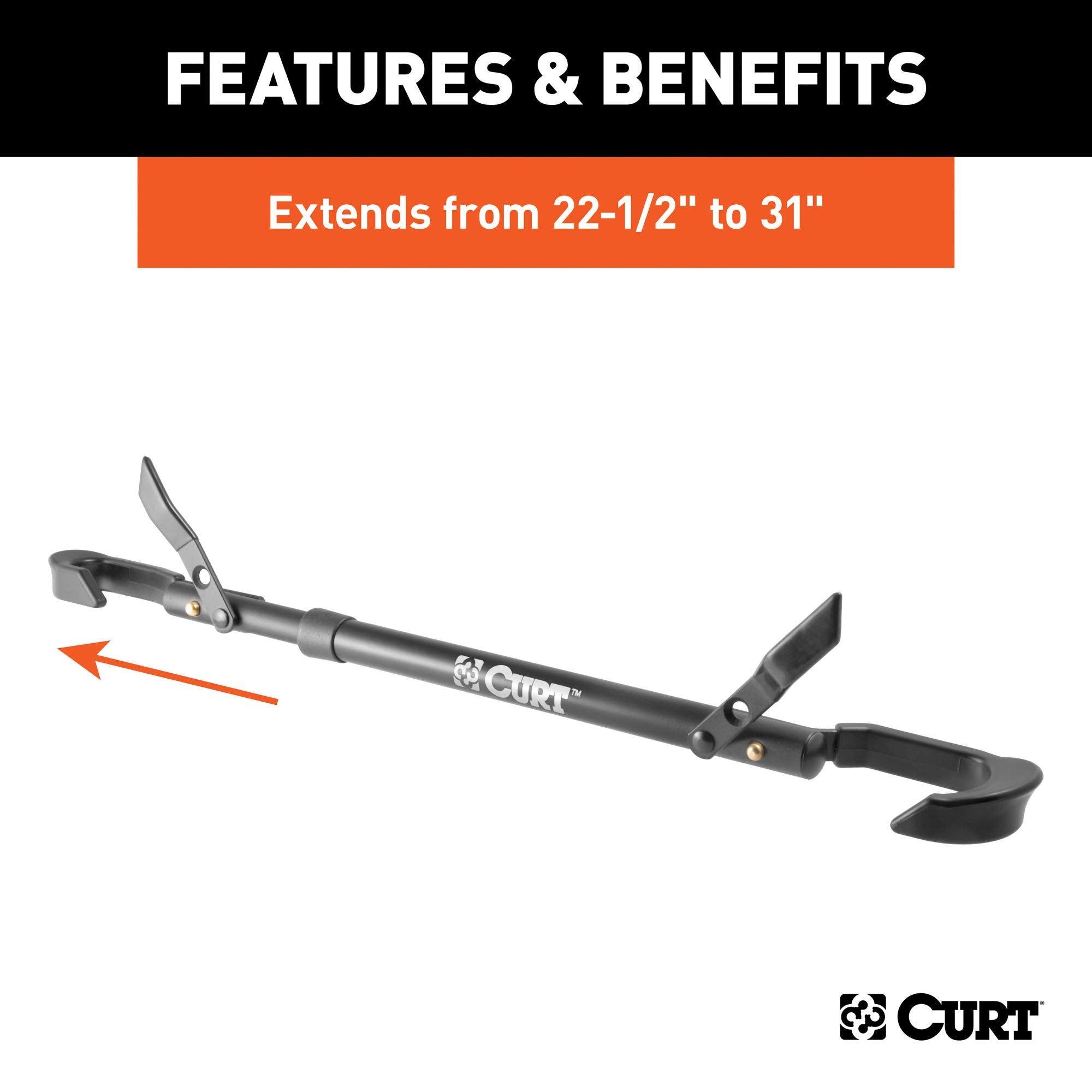 CURT Adjustable 22-1/2 to 31-Inch Bike Rack Adapter for Women's Bike, Angled Frame 18016