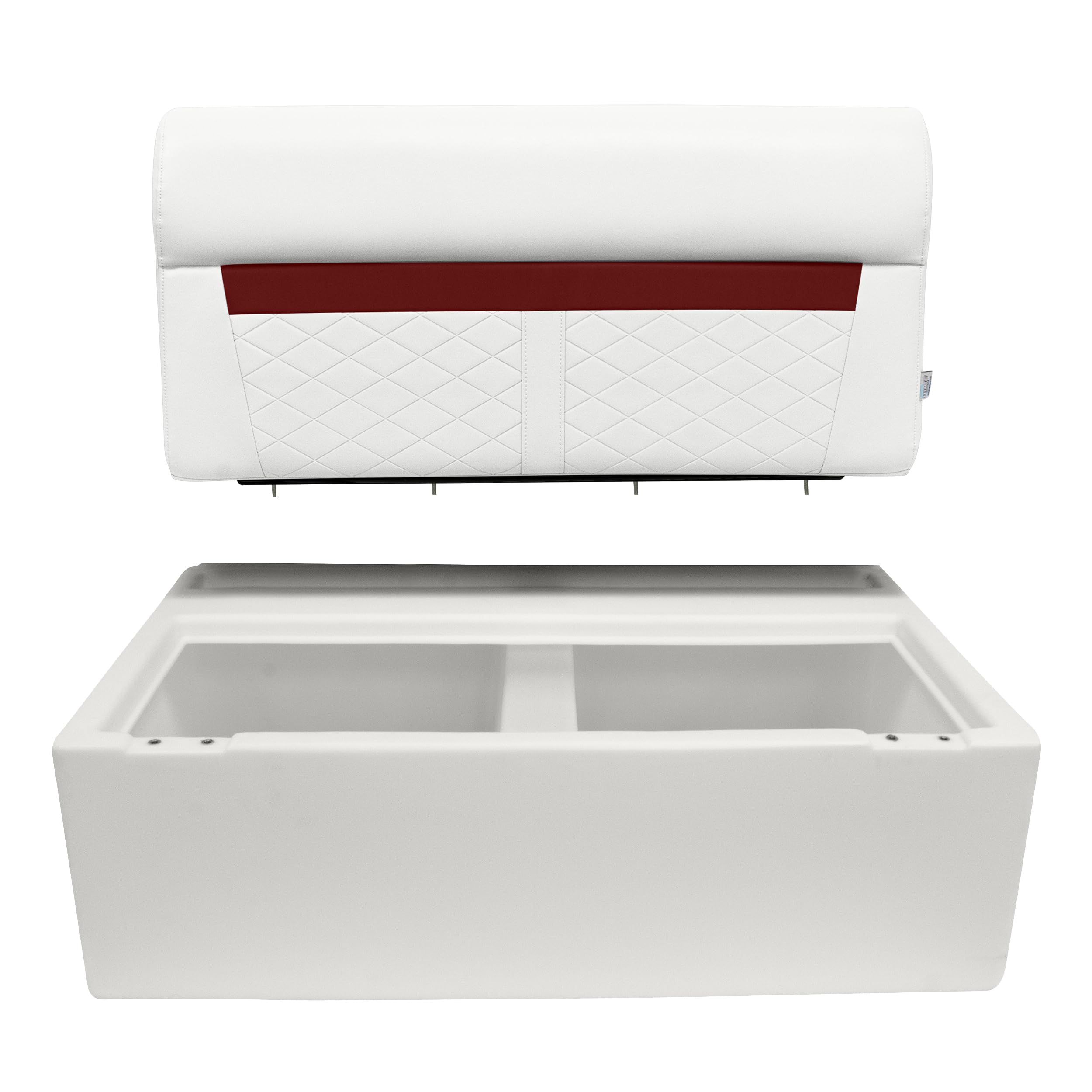 DLX100-1906 Wise DLX Series 37" Pontoon Bench Seat Cushion Set - White/Crimson Red