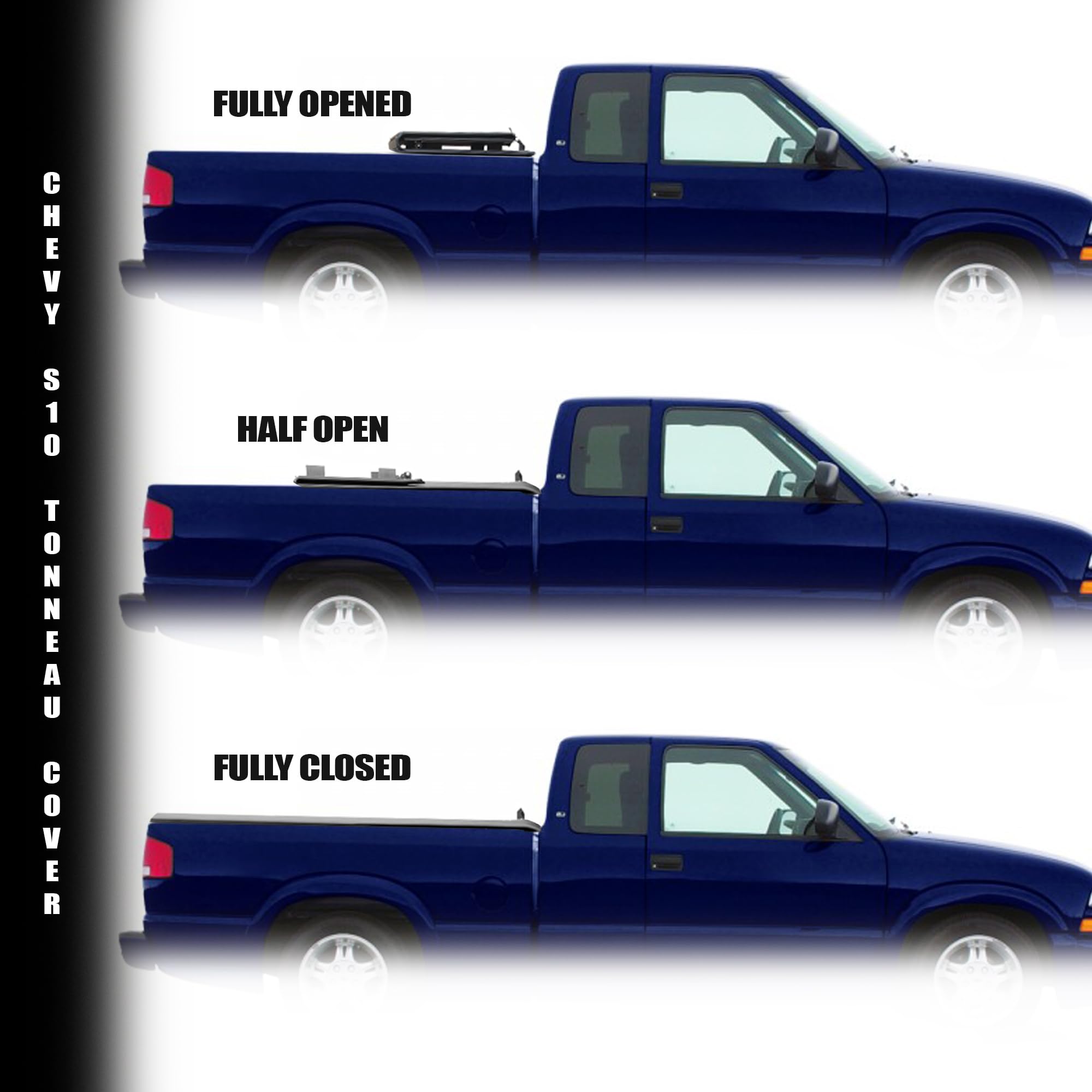 CoveRex TFX Series Armordillo USA Low Profile Hard Tri-Fold Truck Bed Tonneau Cover Fits 1994-2003 Chevy S10 GMC S15 Sonoma / 1996-2000 Isuzu Hombre 6 Ft (72") Bed