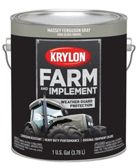 Krylon Farm & Implement K01969000 Brush On-Paint, High Gloss, Massey Ferguson Gray, 1 Gallon