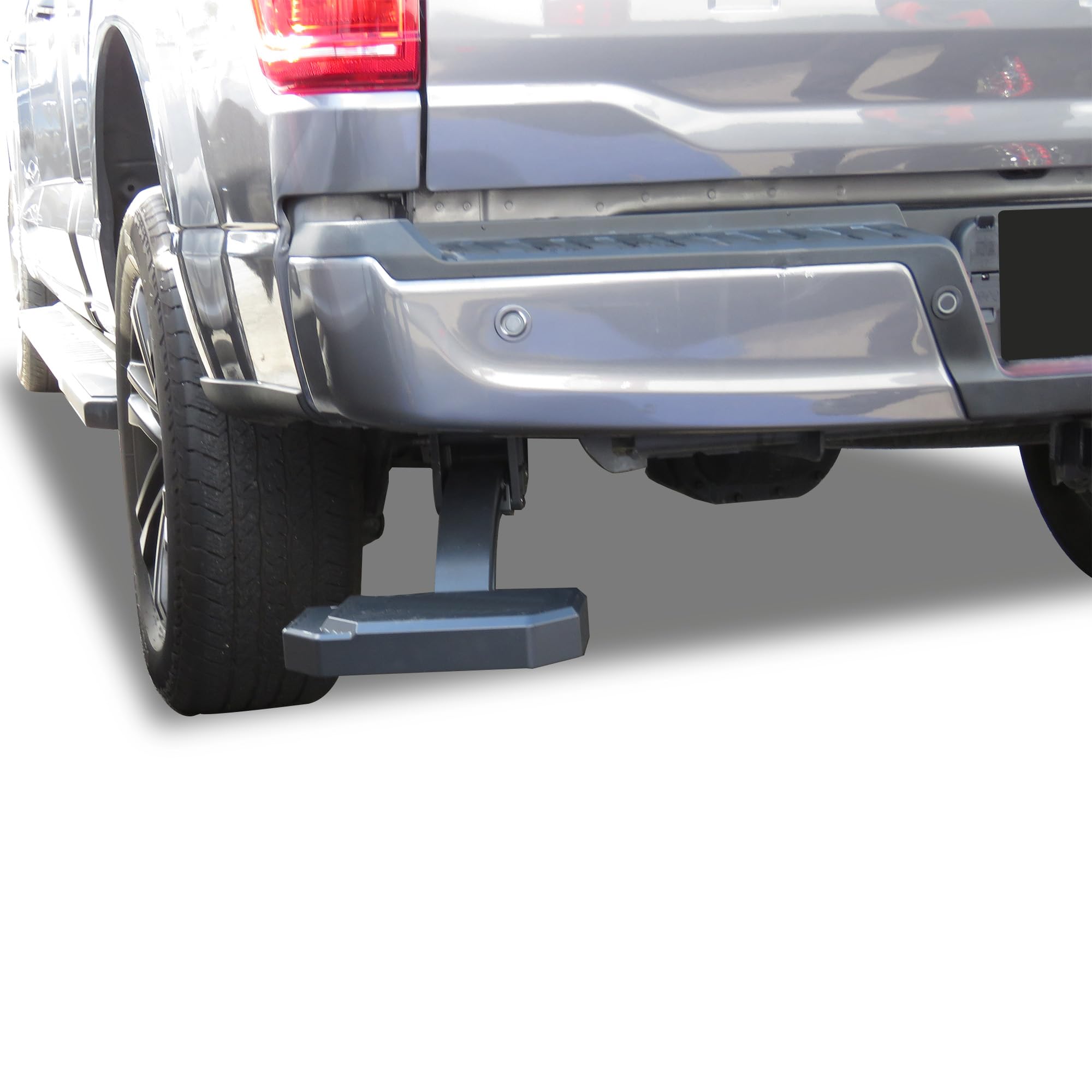 Retractable Black Horse Truck Bed Corner Step Compatible with 2021-2024 Ford F-150 |2022-2023 Ford F-150 Lightning EV -TBCFO21