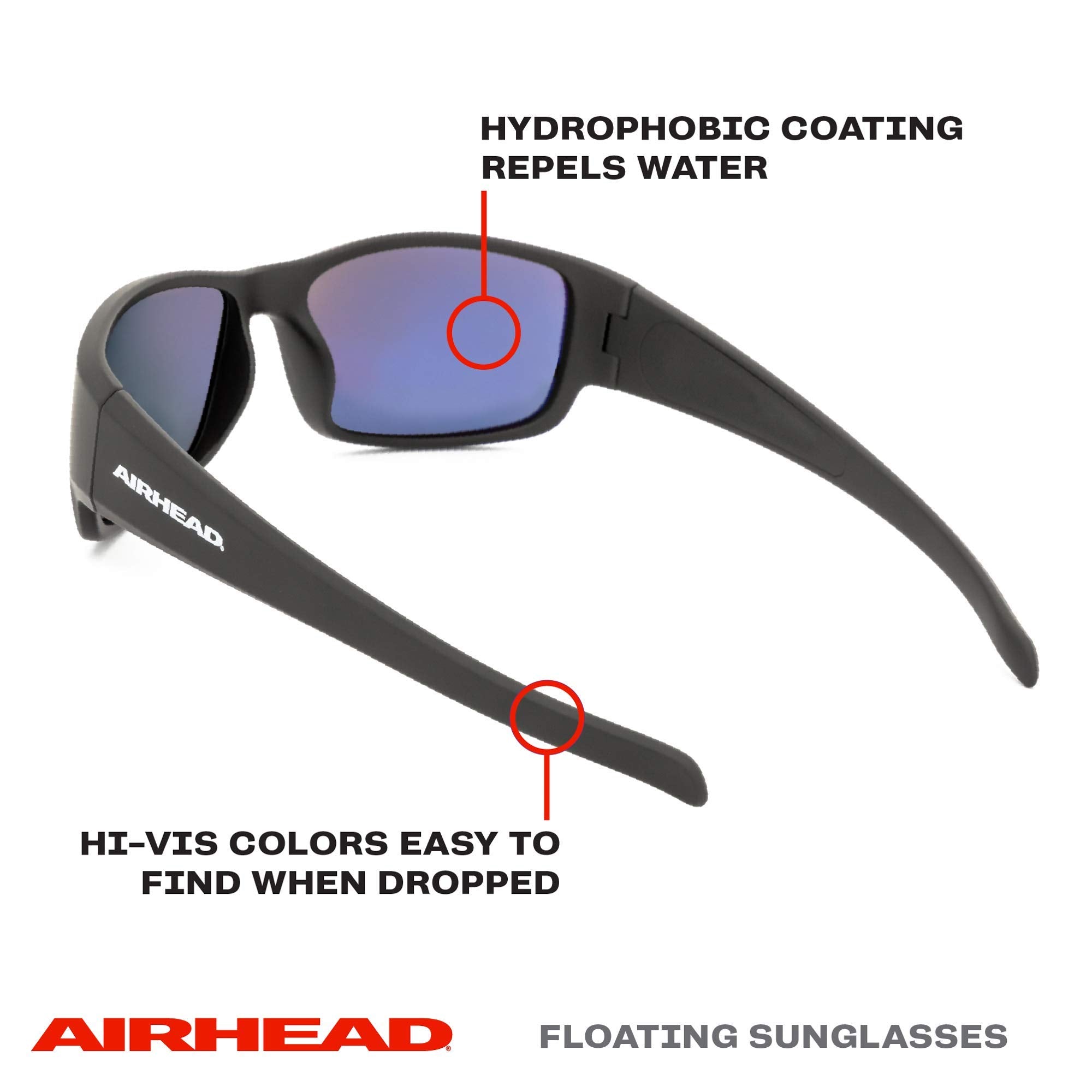 Sport AIRHEAD Round Sunglasses, Black, Adult