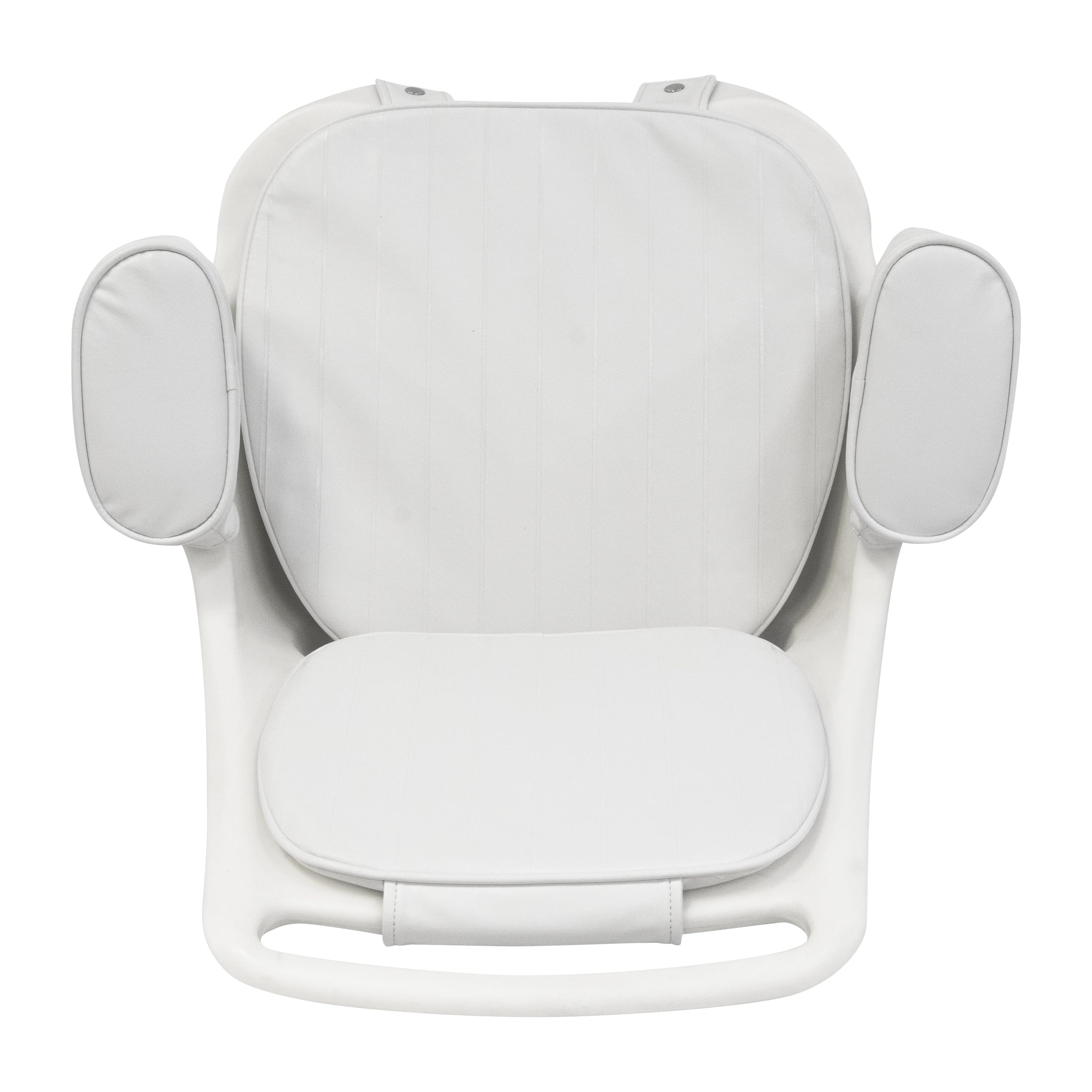 8WD1007-3-710 Wise Captains Chair with Cushions and Mounting Plate, White