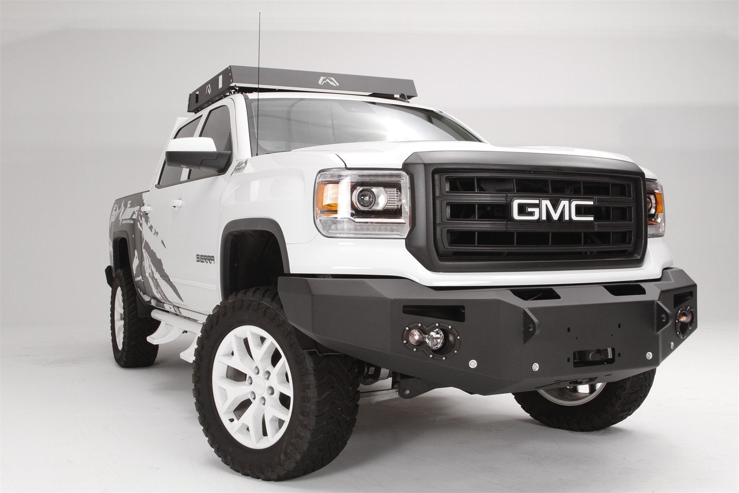 Fab Fours Premium Heavy Duty Winch Front Bumper GS14-F3151-B Uncoated/Paintable w/o Grill Guard w/Sensors [AWSL]