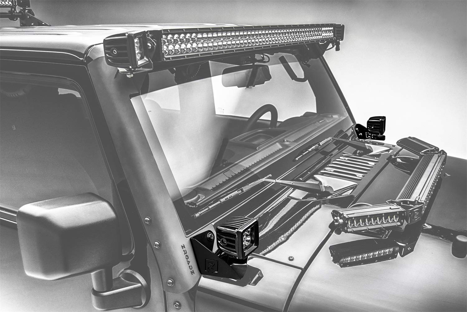 ZROADZ Black A-Pillar LED Mount Z374814 Jeep Wrangler 2007-2016 JEEP WRANGLER JK