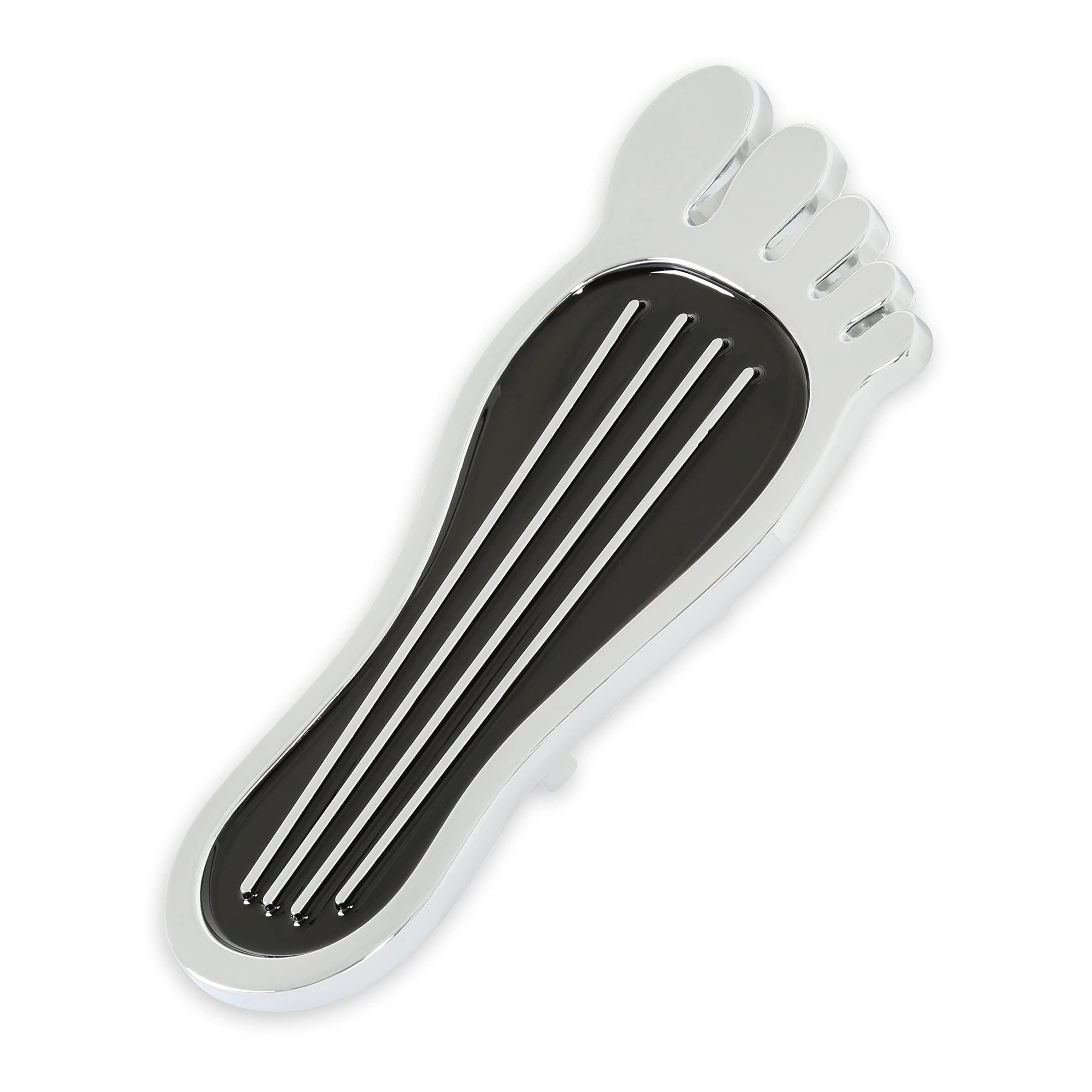 Foot Print Gas Pedal Pad Mr. Gasket - Aluminum - Chrome & Painted Black Trim
