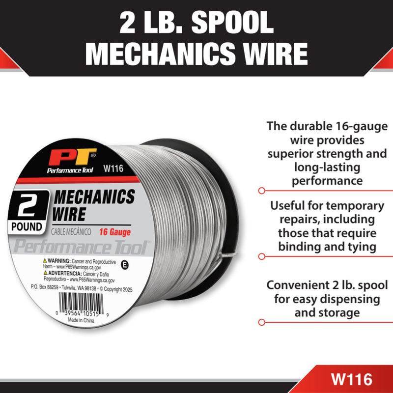 W116 Performance Tool Spool Mechanics Wire, 2 lb