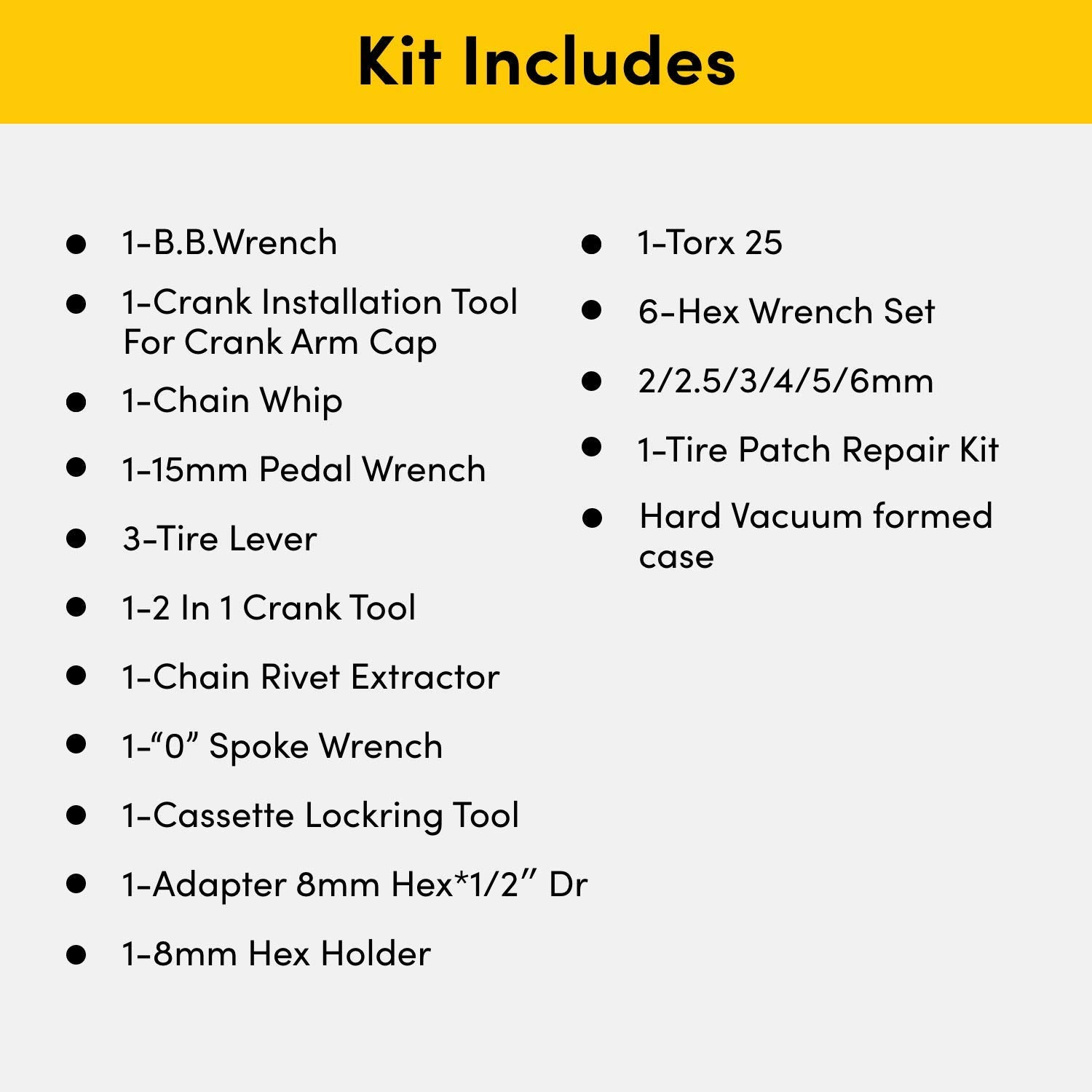 Home Tool Kit QuietKat, Featuring 22 E-Bike Tools