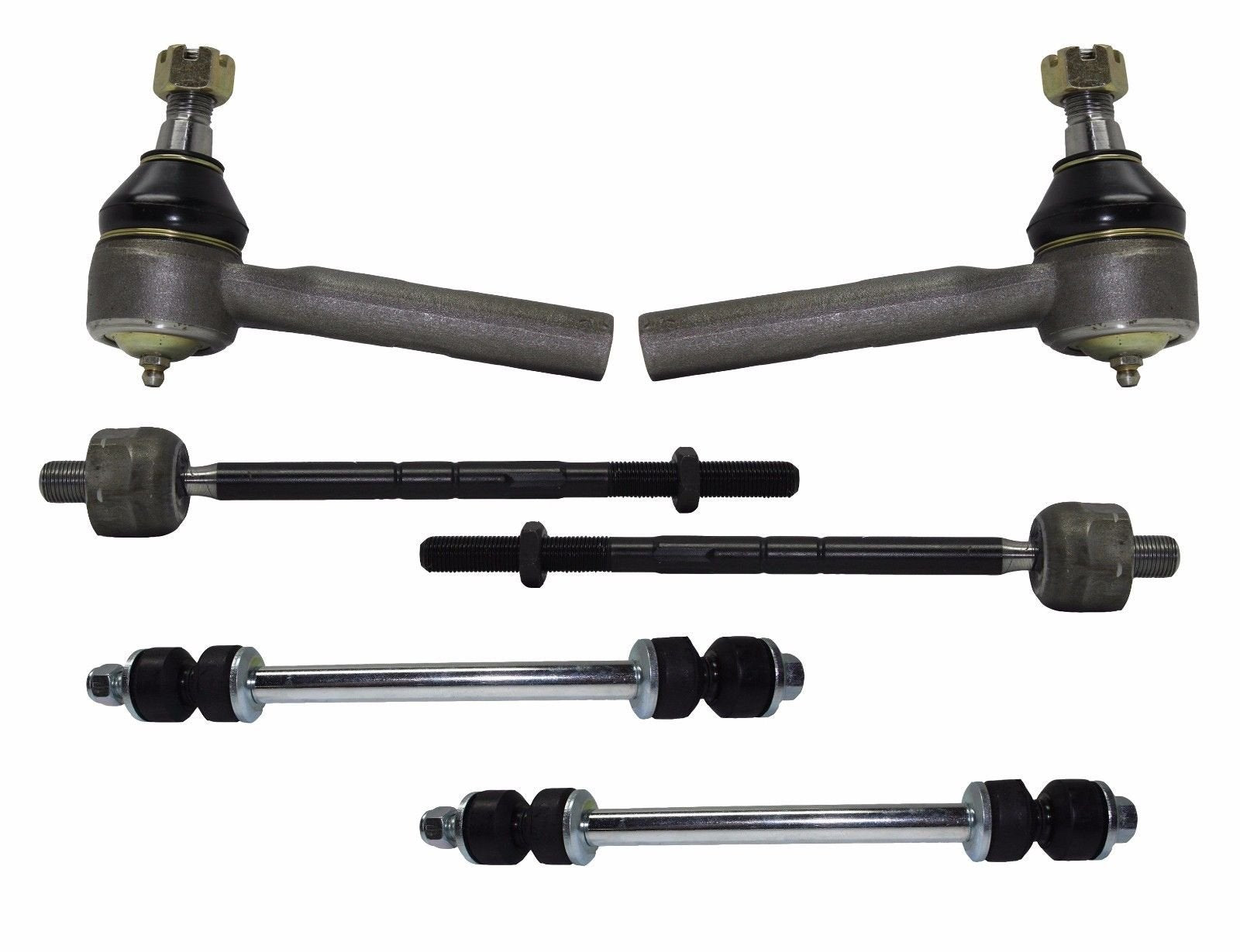 6 Pc Suspension Kit PartsW for Ford Explorer 1995-2001/Mazda B2300 2001-2004/Mazda B4000 1998-2004/Mercury Mountaineer 1997-2001 +MORE (Check Models), Inner and Outer Tie Rod Ends Sway Bar End Links