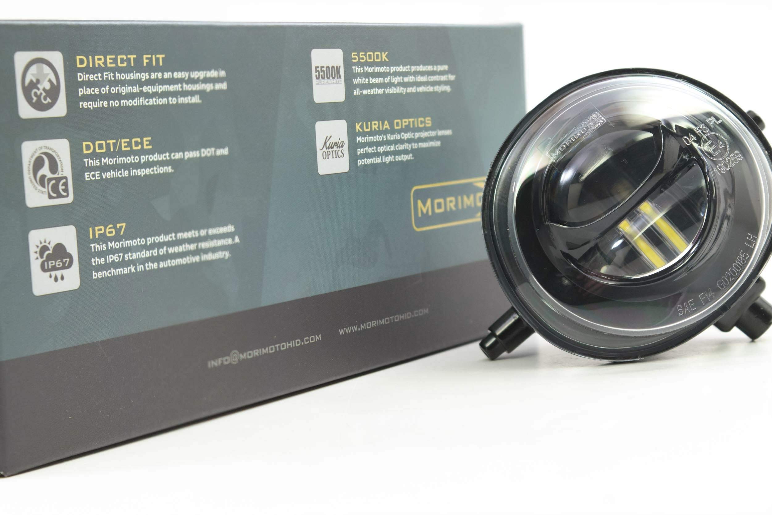 Morimoto XB LED Fog Lights Set Black Compatible With Mazda 2 3 5 6 CX-5 CX-7 CX-9 MX-5 RX-8