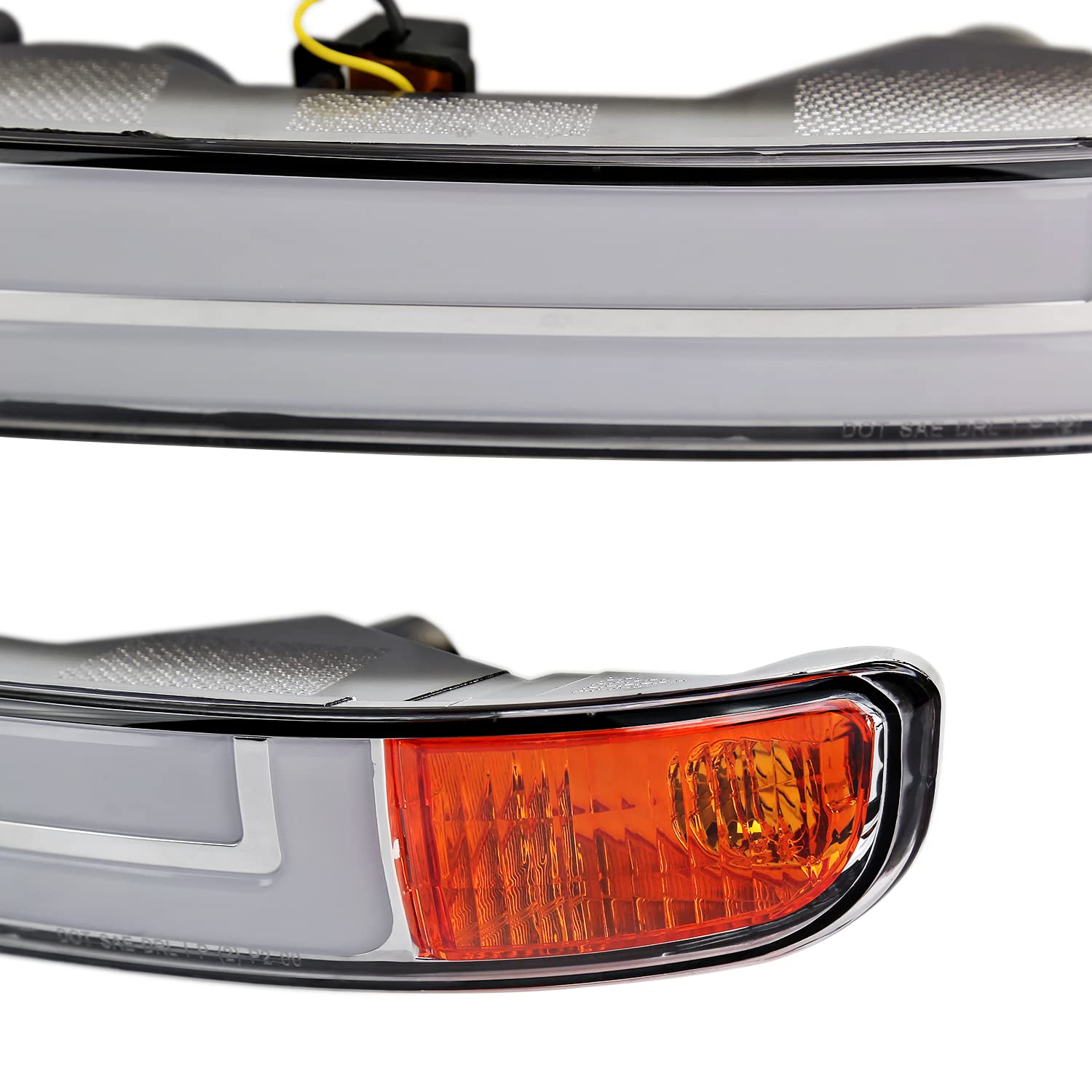 Chrome LED Tube Headlights + Sequential Bumper Lights SPEC-D TUNING Compatible with 1999-2006 GMC Sierra 1500/2500/3500