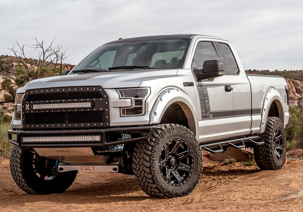 Nerf Steps RealTruck for Ford F-250/F-350 | Wheel-to-Wheel w/ Bed Access, Heavy Duty Steel, Gloss Back | F9995QC-6 | Fits 1999-2016 Ford F-250/F-350 SuperCab 6.75' Standard Bed, SRW Gas/Diesel.