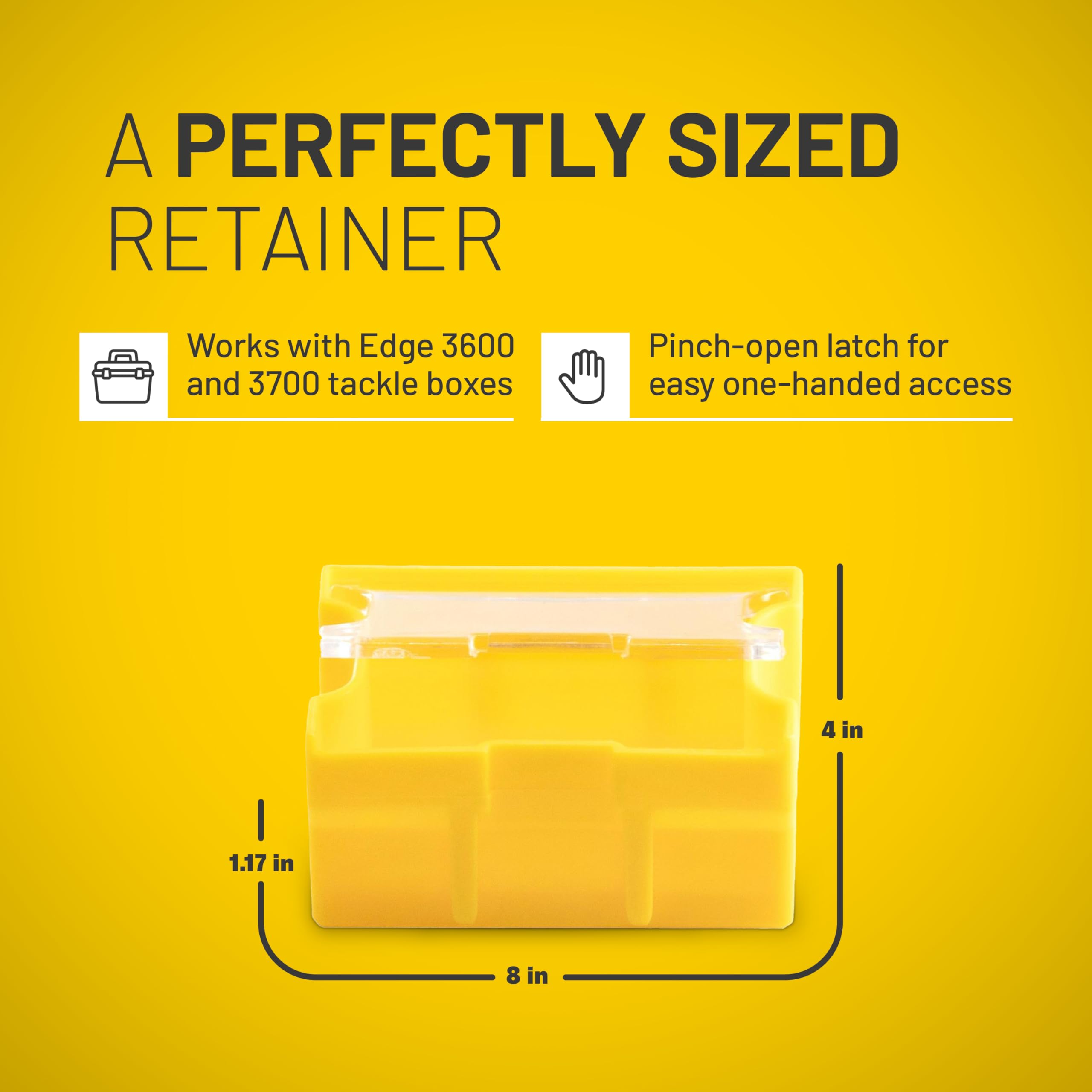 Plano Edge Small Hook Retainer Box, 3-Pack, Tackle Storage, Yellow, Includes Tackle Trays Hook Retainer, Customizable Fishing Terminal Tackle Organization