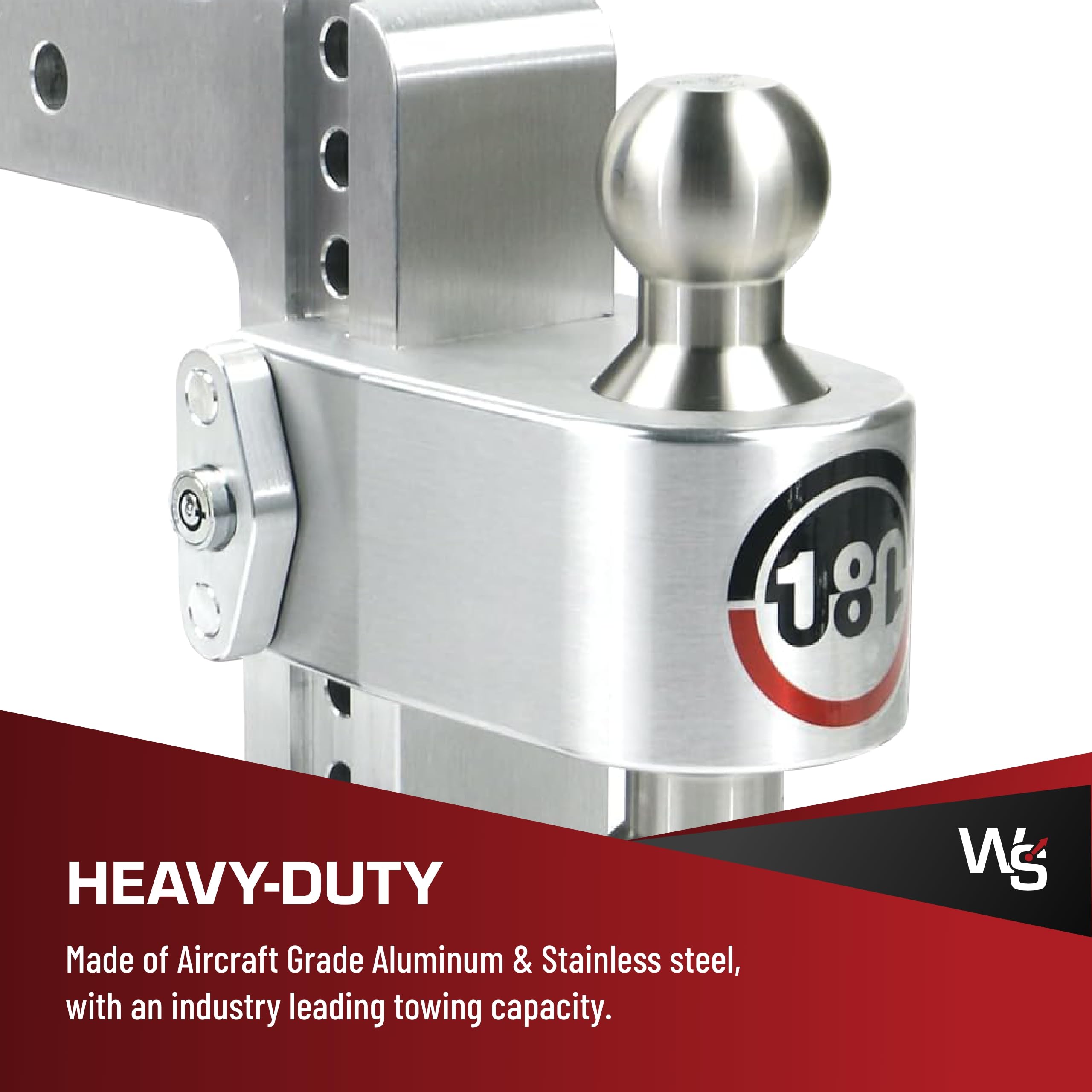 Weigh Safe Adjustable Hitch Trailer Ball Mount - 6" Adjustable Drop Hitch for 2.5" Receiver - Premium Heavy Duty Aluminum Trailer Tow Hitch w/ Stainless Steel Tow Balls (2" & 2 5/16") - 18,500 GTW