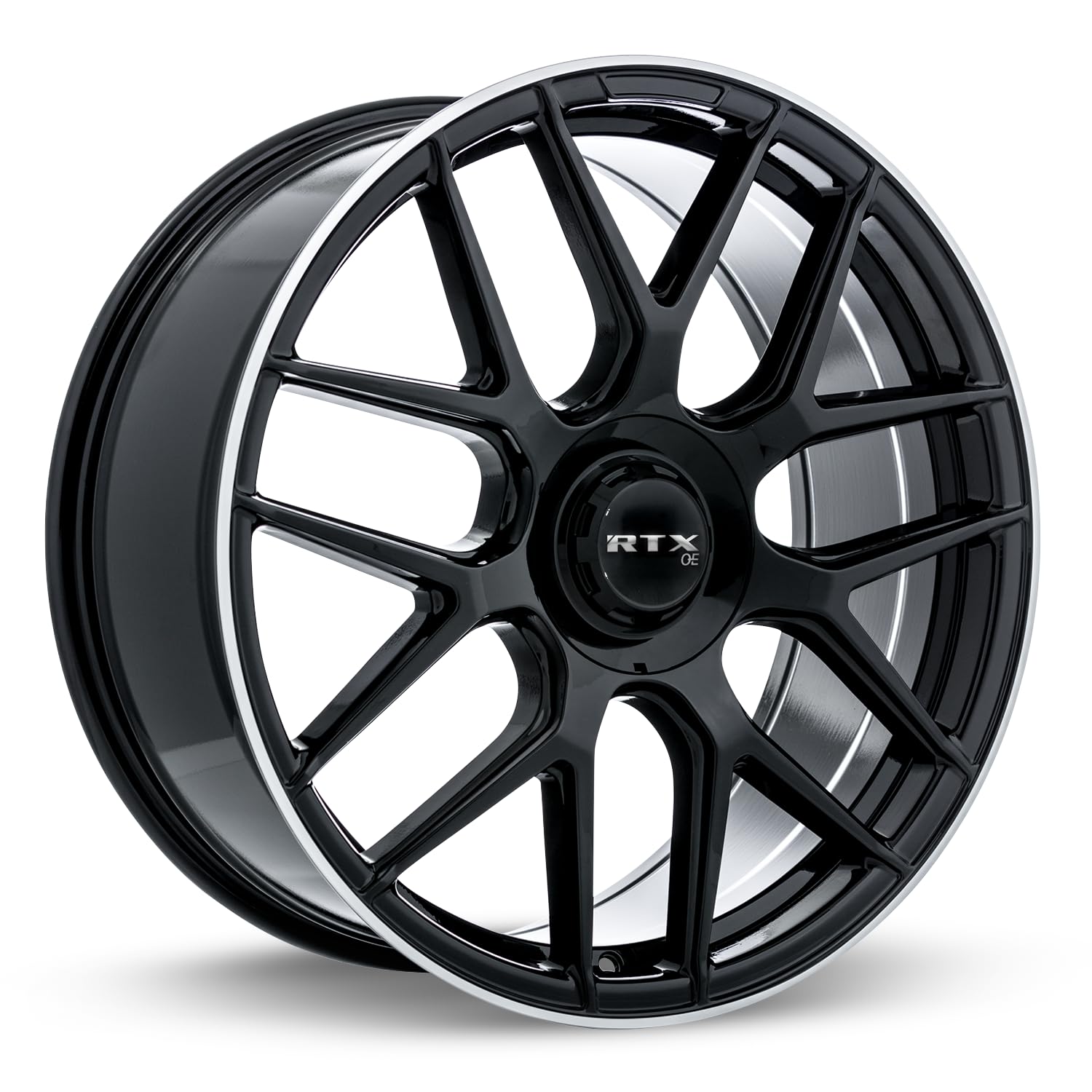 Custom RTX LEONBURG Wheel - 20x8.5, 38 Offset, 5x112 Bolt Pattern, 66.6mm Hub - Gloss Black with Machined Face Rim