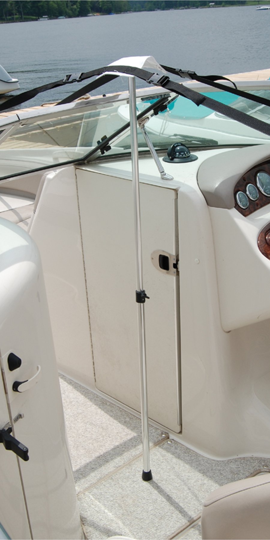 Taylor Made Boat Support Cover System with Adjustable 24"-48" Pole, 50' of 1" Polypropylene Webbing Strap for Boats up to 23' Long, Prevents Water Pooling and Pocketing - 55741
