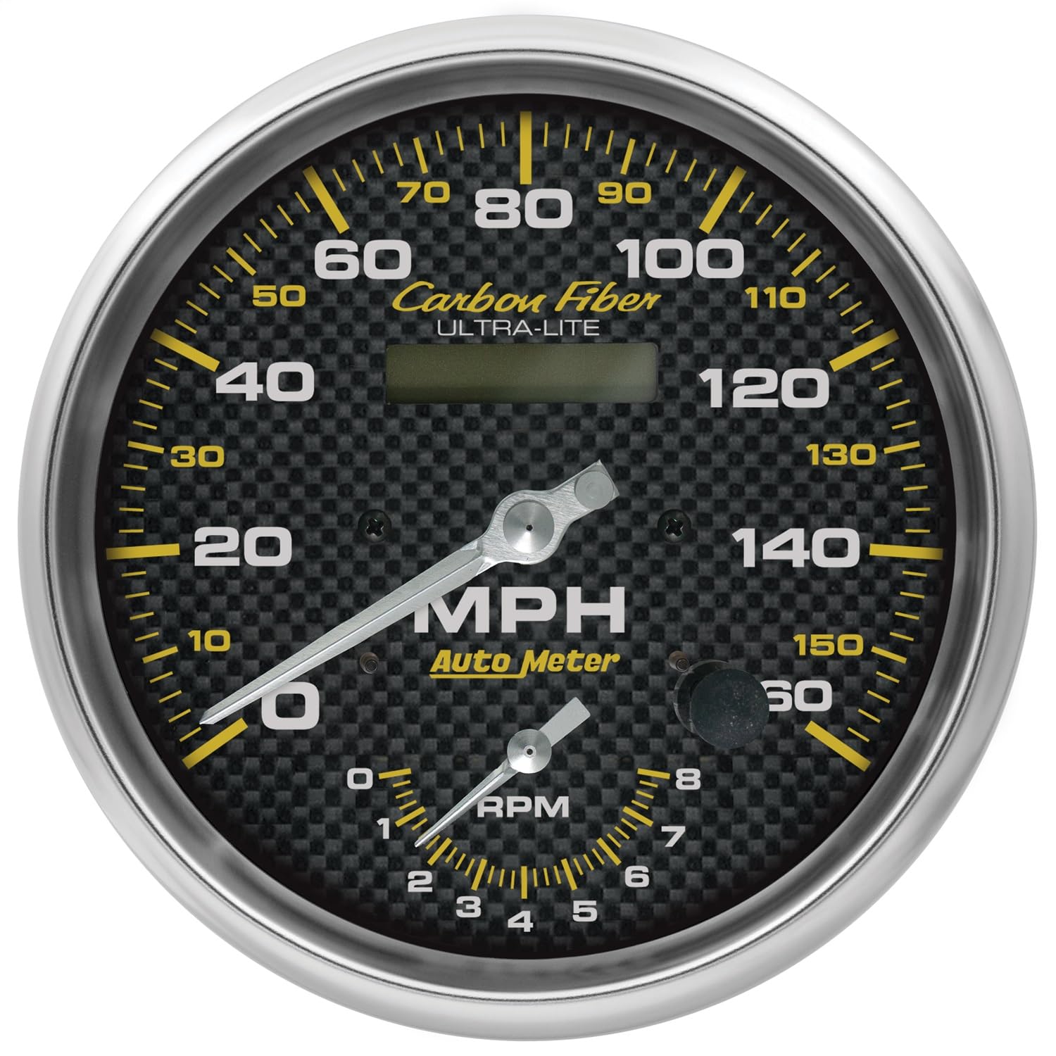 Auto Meter Gauge 4878, Tach/Speedo, 5", 160Mph & 8K RPM, Elec. Program., Carbon Fiber