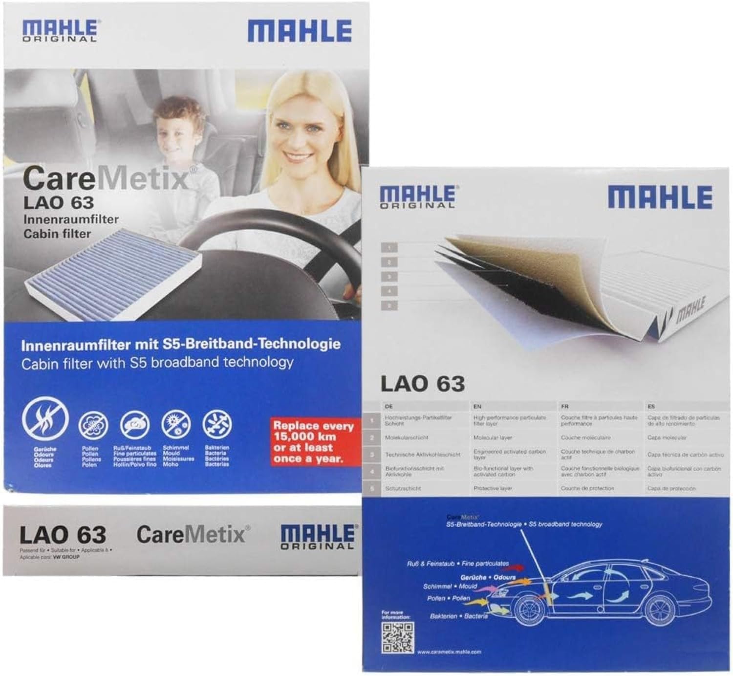 Cabin Air Filter MAHLE LAO 63 CareMetix
